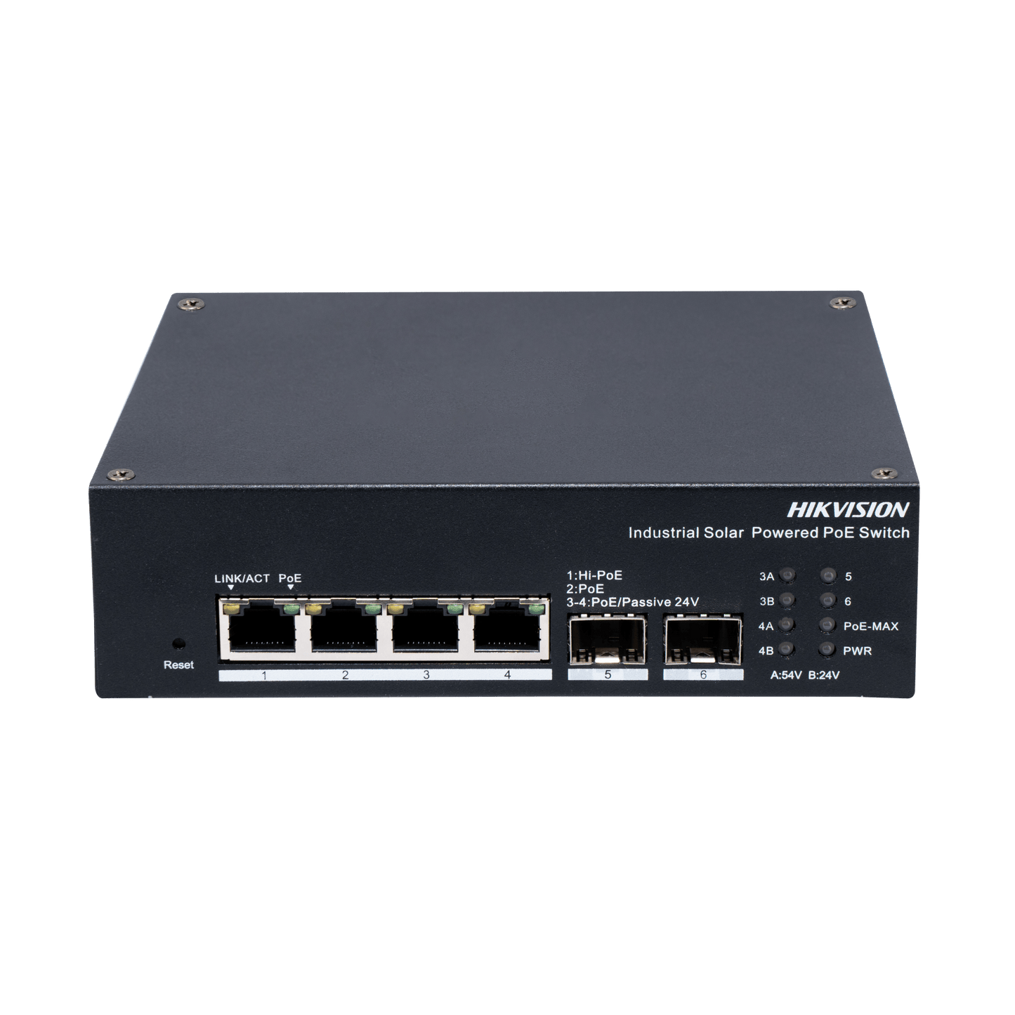 DS-3T1506HP-EI-UPS - Switch Industrial con UPS / Administrable Gigabit / 3 Puertos Gigabit PoE+ (30 W) + 1 Puertos Gigabit PoE++ (90 W) / 2 Puertos SFP / 120 W Total / 48 a 57 VCD / Ideal para Proyectos / 300 Metros de Distancia