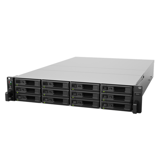 SA3410 - Servidor de Almacenamiento Synology SA3410 | 12 Bahías | Escalable hasta 96 Bahías | 1.728 PB de Capacidad Bruta | 6.200 MB/s Lectura Secuencial | 3.000 MB/s Escritura Secuencial | 10GbE RJ-45 | PCIe 3.0.