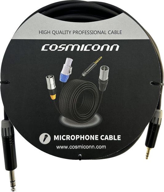 CMC220AS-TP-PS-5-BG1 - Cable 6.35mm a 3.5mm, conectores color negro MP3X-B - MTP3C-BG, length 5m