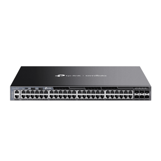 SG6654X - Switch Omada L3 SDN Administrable / 48 puertos Gigabit y 6 puertos SFP+ / Funciones RIP, VRRP, Servidor DHCP / Administración centralizada OMADA / Fuente Redundante
