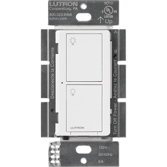 PD6ANSWH - (Caseta Wireless) Interruptor Inteligente On/Off, requiere cable neutro. 6A, /120V