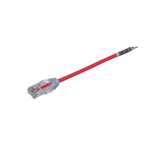 UTP28SP25RD - Cable de Parcheo TX6, UTP Cat6, Diámetro Reducido (28AWG), Color Rojo, 7.62 Metros (25 Pies)