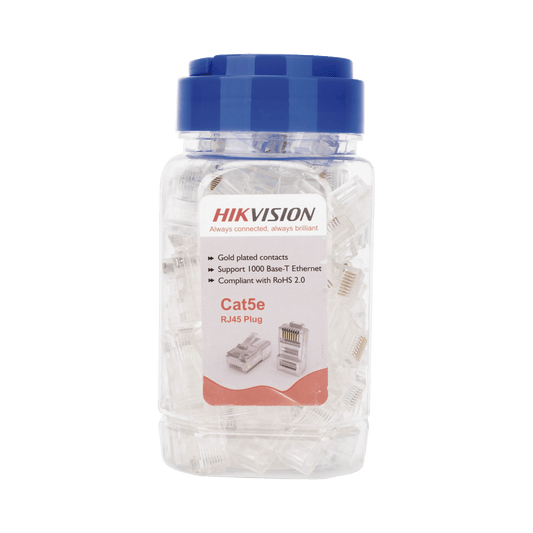 DS-1M5EUA-15U - Bote con 100 Piezas de Plug Modular RJ45 / Cat 5e / Chapado en Oro a 15 Micras / Sin Blindaje / Facil Instalaci�n / Uso Interior / Soporta Norma TIA-568B / Cumple con RoHS 2.0