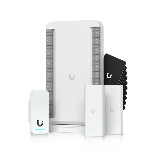 UA-SK-ELEVATOR - Kit de Inicio para Ascensor UniFi Access / PoE para Selección de Piso / Hasta 18 Pisos / Incluye Elevador Hub / G2 Lector / 2 Extensores PoE / 10 Tarjetas de Acceso / Interior y Exterior / NDAA Cumple