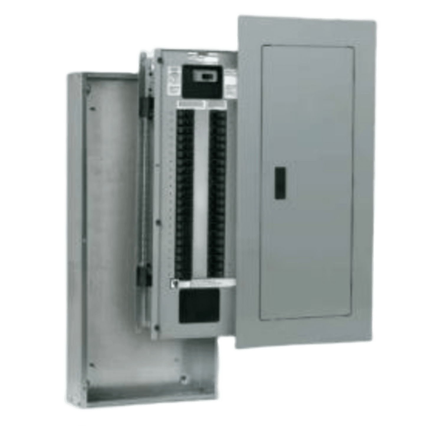 P1E18MC250ATS - Tablero de alumbrado P1, 18 circuitos, Barras en aluminio 250 AMP, Frente de sobreponer, Sin zapatas principales.