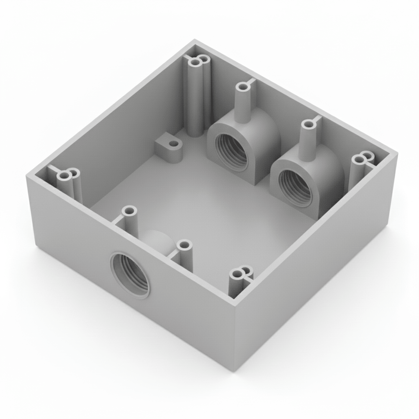 RC-0485 - Caja Condulet Cuadrada de 3/4" (19.05 mm)/ 3 Bocas (2 Arriba-1 Abajo) / A Prueba de Intemperie.