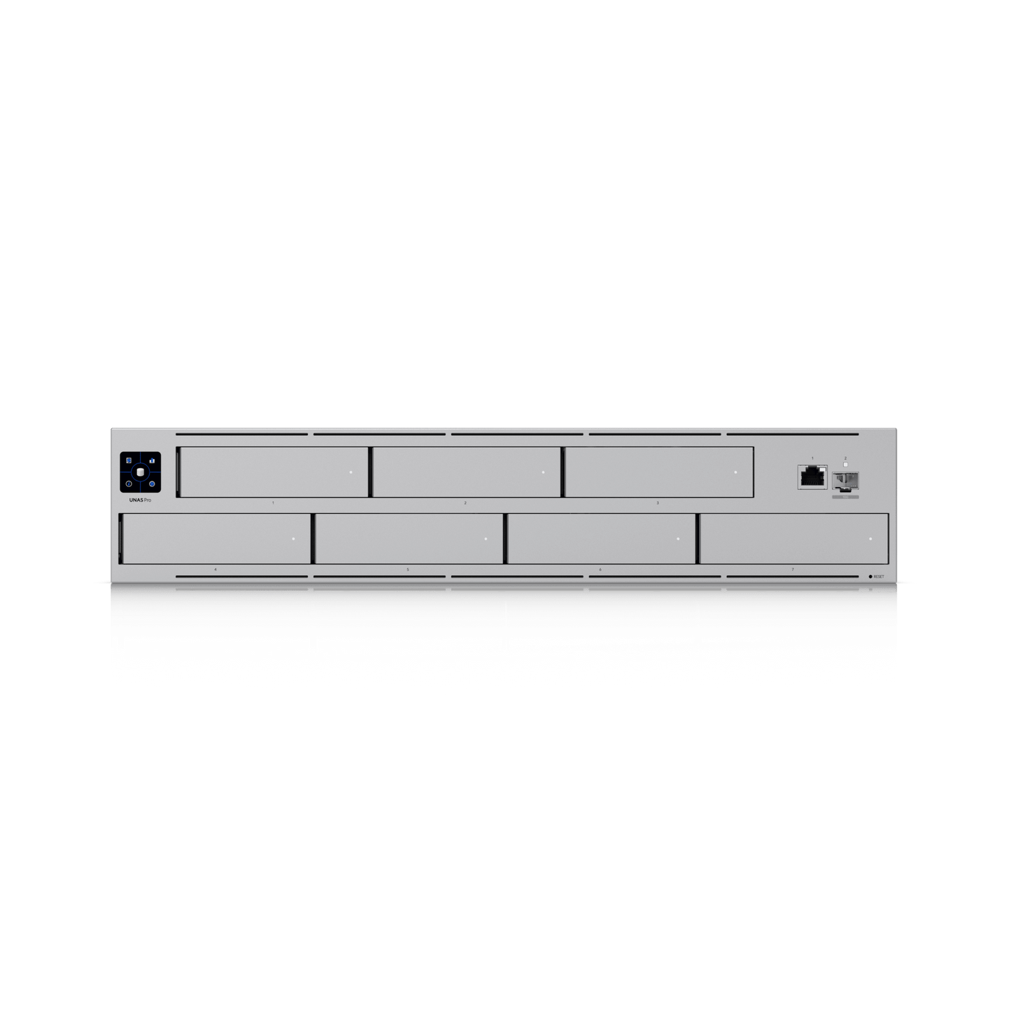 UNAS-PRO - UNAS Pro Servidor de Almacenamiento en Red de 2U Rack con (7) Bahías para HDD/SSD de 2.5/3.5" con 1 Puerto 10GbE  y 1 Puerto SFP+ 10G