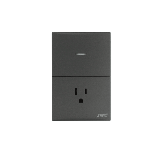 JTL-G7744 - Placa con Interruptor Sencillo y 1 Toma  Corriente 10 -15 A 127 V  60 Hz.