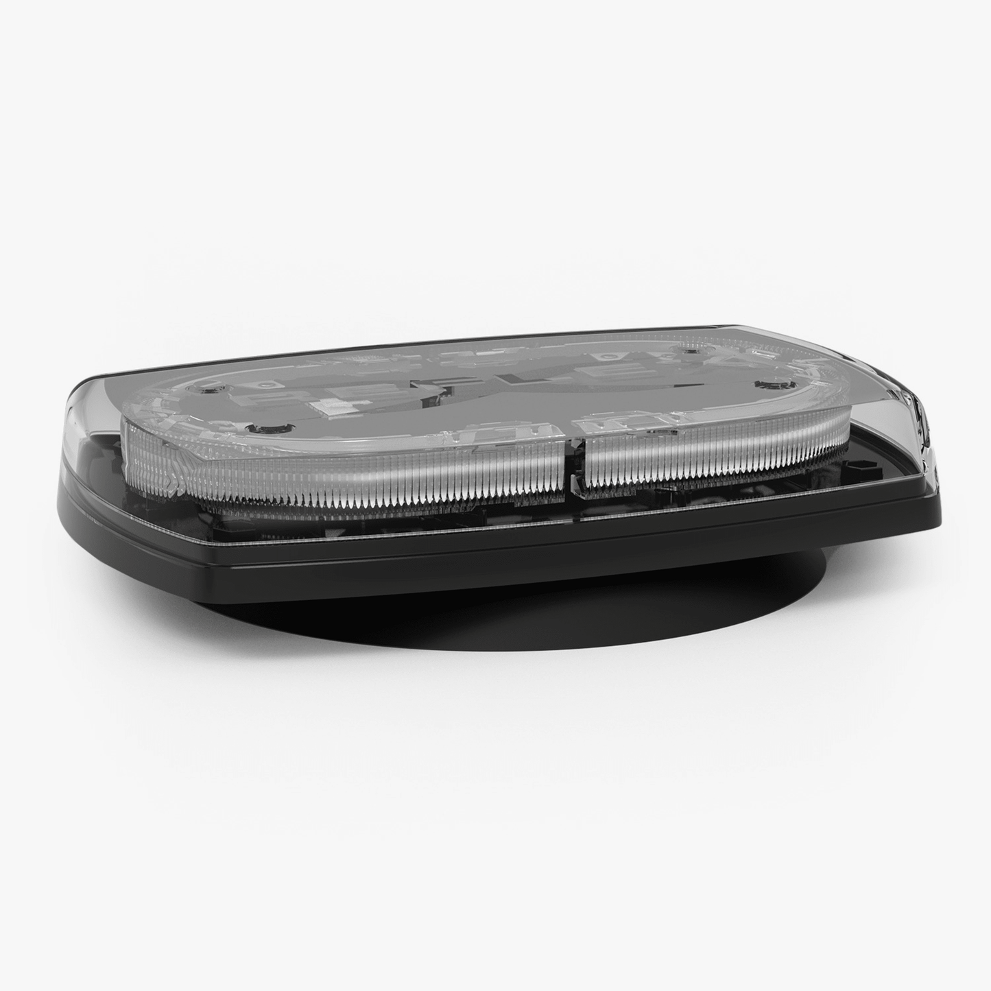 5540CAC-VM - Mini torreta de 48 LED 10" Ámbar/Claro, Lente Transparente, Imán y Encendedor de Vehículo