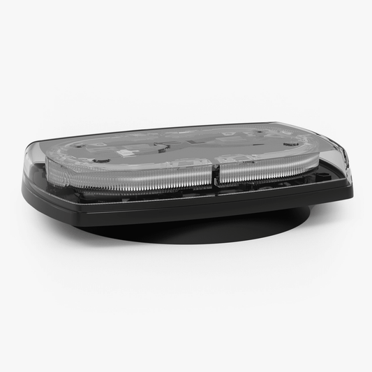5540CAC-VM - Mini torreta de 48 LED 10" Ámbar/Claro, Lente Transparente, Imán y Encendedor de Vehículo
