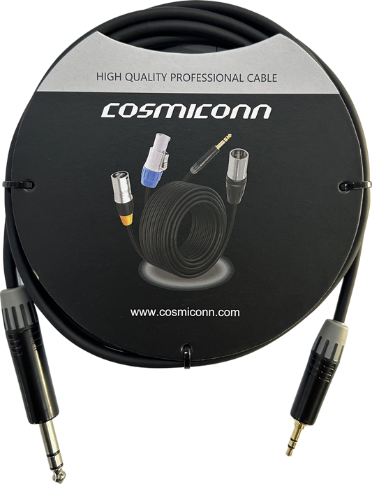 CMC220ASTPPS3BG1 - Cable 6.35mm a 3.5mm, conectores color negro MP3X-B - MTP3C-BG, length 3m