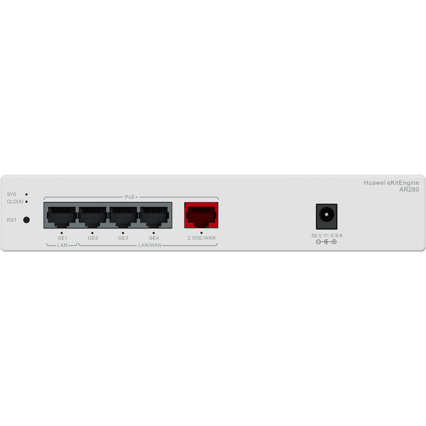 AR280 - Router eKit para 150 clientes / Controladora para 16 APs / 5 Puertos PoE+ (1 WAN 2.5 Gbps + 1 LAN Gigabit + 3 LAN/WAN gigabit) / Presupuesto PoE 41W / Gestión en la nube / Libre de licenciamiento