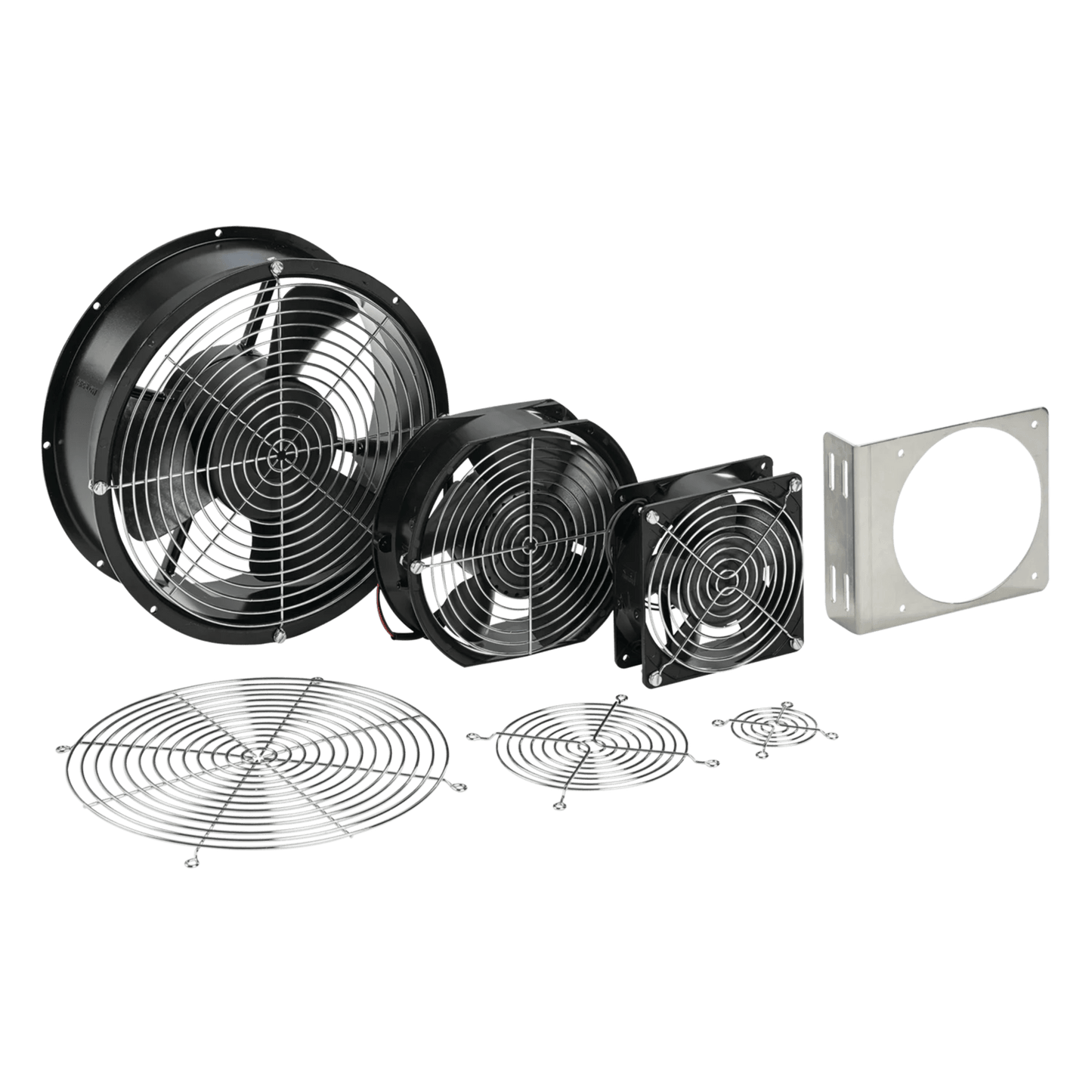 A6AXFNGQ - Ventilador Axial Compacto 6 Pulgadas / 115VAC / 102CFM / Silencioso / Acero Negro / 50,000 Horas Operación