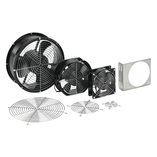 A6AXFNGQ - Ventilador Axial Compacto 6 Pulgadas / 115VAC / 102CFM / Silencioso / Acero Negro / 50,000 Horas Operación