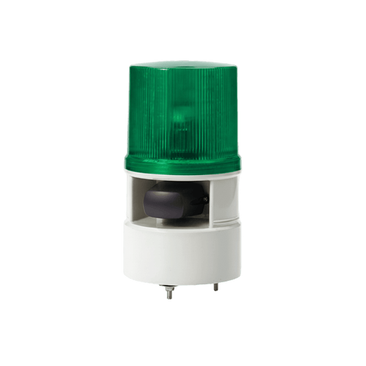 S125DML-WS-110220-G - Luces de advertencia color Verde con sirena incorporada con 5 tonos máx. 105 dB en 110 VCA