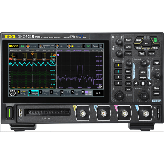 Osciloscopio Digital Rigol de 4 Canales Análogos, 250 MHz de Ancho de Banda Análoga, Vel. de Muestreo-Tiempo Real de 1.25 GS/s. con Generador de Audio (AFG)