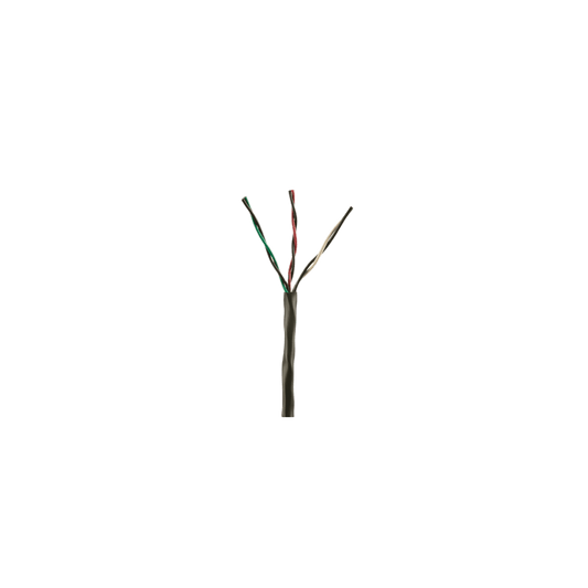 PXUOR316BBL-UQ - Bobina de Cable de Cobre de 3 Pares Clase 4 Para Sistemas FMPS, 16 AWG, Sin Blindaje, CMR (Riser), Uso Interior/Exterior, Color Negro, Carrete de 609 metros