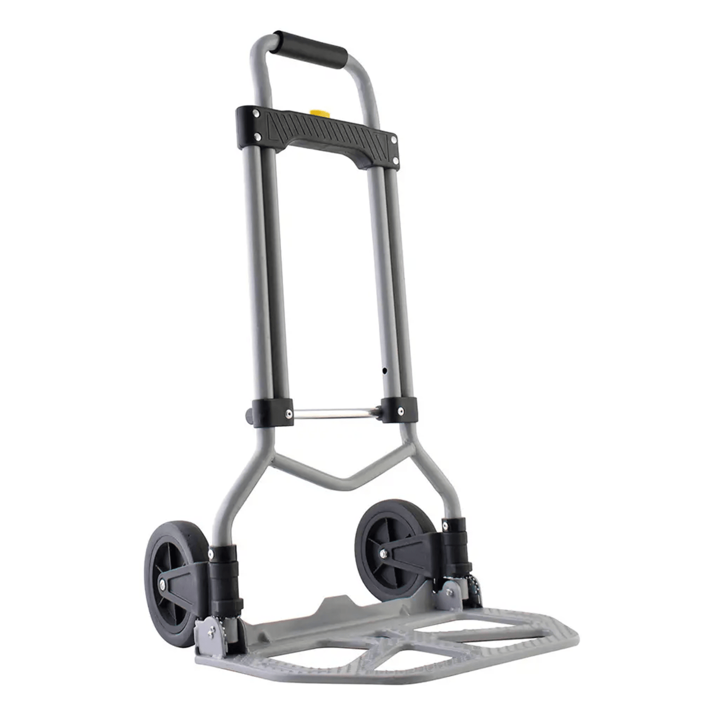 SYS-DPA-60 - Diablo Plegable / Capacidad 60 kg / Jaladera de Hule Espuma / Botón Despliegue Rápido / Base Acero Antiderrapante / Llanta Hule Duradera / Transporte Compacto