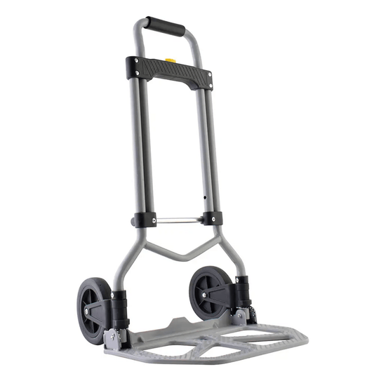 SYS-DPA-60 - Diablo Plegable / Capacidad 60 kg / Jaladera de Hule Espuma / Botón Despliegue Rápido / Base Acero Antiderrapante / Llanta Hule Duradera / Transporte Compacto
