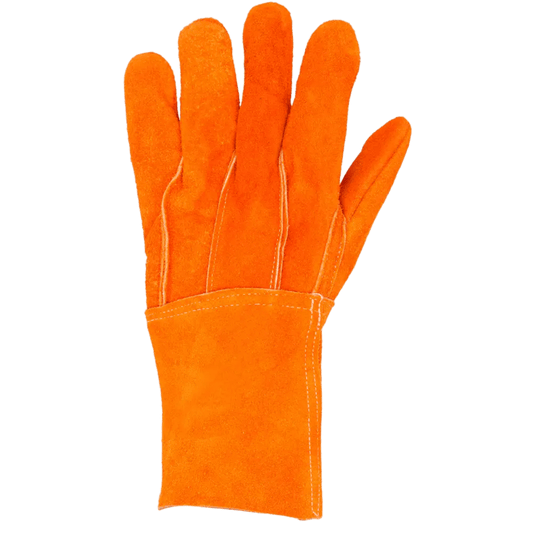 SYS-GCAL - Guantes de Carnaza Largo/ Refuerzo en Palma / Resistente a Abrasión y Temperaturas Moderadas.