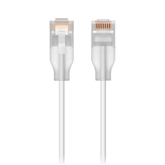 UACC-CABLE-PATCH-EL-2M-W - Patchcord UniFi Etherlighting? de 2 Metros (6.56 Pies), hasta 10G / Soporta hasta PoE+++ / Conector RJ45 Transparente para Mejores Efectos de Luz con Switches USW PRO MAX