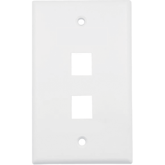 DS-1FPA2-A - Placa de Pared (Face Plate) / 2 Puertos / Color Blanco / Caja con 20 Piezas / ABS